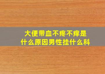 大便带血不疼不痒是什么原因男性挂什么科