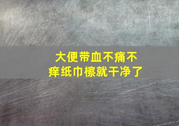 大便带血不痛不痒纸巾檫就干净了