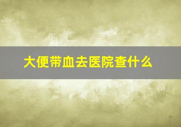 大便带血去医院查什么