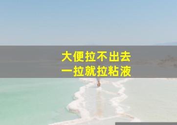 大便拉不出去一拉就拉粘液