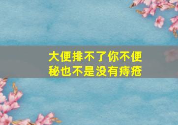 大便排不了你不便秘也不是没有痔疮