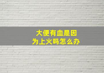 大便有血是因为上火吗怎么办