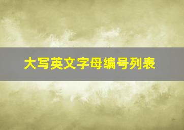 大写英文字母编号列表