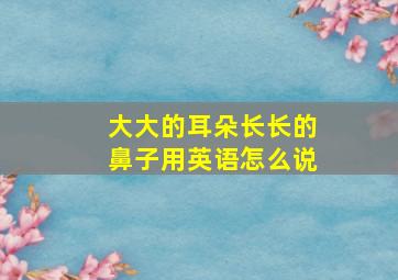 大大的耳朵长长的鼻子用英语怎么说