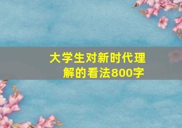 大学生对新时代理解的看法800字