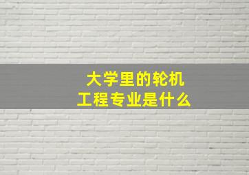 大学里的轮机工程专业是什么