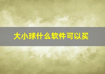 大小球什么软件可以买