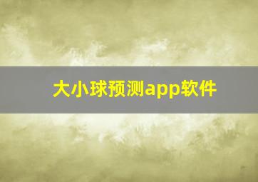 大小球预测app软件