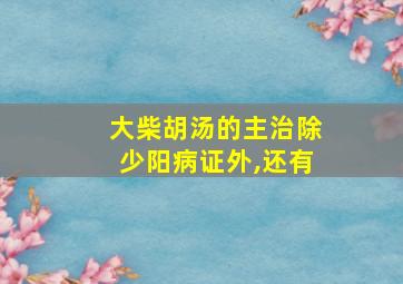 大柴胡汤的主治除少阳病证外,还有