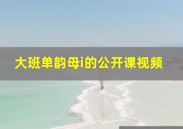 大班单韵母i的公开课视频