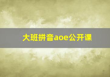 大班拼音aoe公开课