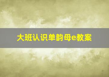 大班认识单韵母e教案