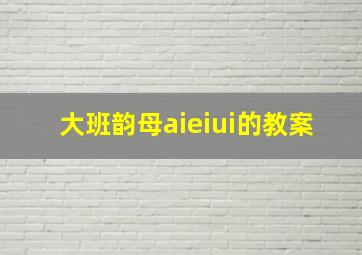 大班韵母aieiui的教案