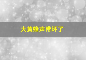 大黄蜂声带坏了