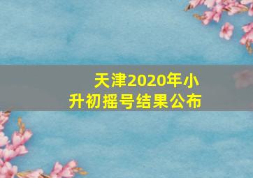 天津2020年小升初摇号结果公布