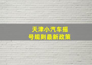 天津小汽车摇号规则最新政策