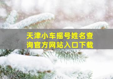 天津小车摇号姓名查询官方网站入口下载