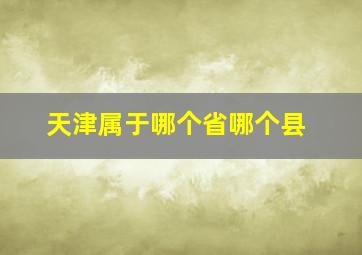 天津属于哪个省哪个县