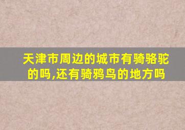 天津市周边的城市有骑骆驼的吗,还有骑鸦鸟的地方吗