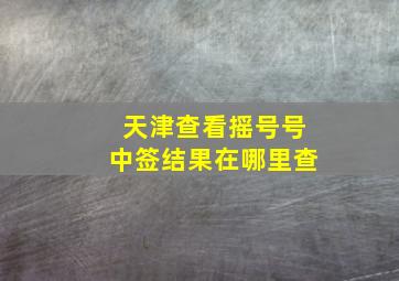 天津查看摇号号中签结果在哪里查