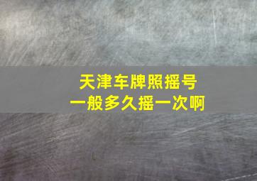 天津车牌照摇号一般多久摇一次啊