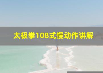 太极拳108式慢动作讲解