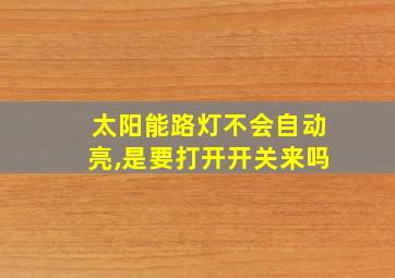 太阳能路灯不会自动亮,是要打开开关来吗