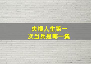 央视人生第一次当兵是哪一集