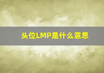 头位LMP是什么意思