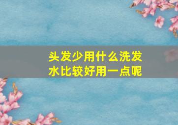 头发少用什么洗发水比较好用一点呢