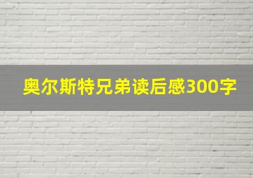 奥尔斯特兄弟读后感300字