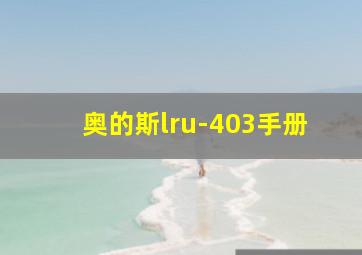 奥的斯lru-403手册