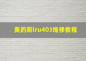 奥的斯lru403维修教程