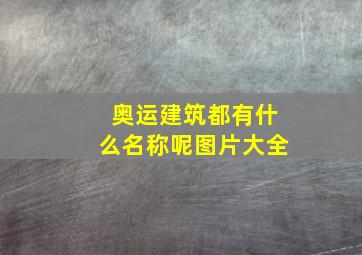 奥运建筑都有什么名称呢图片大全