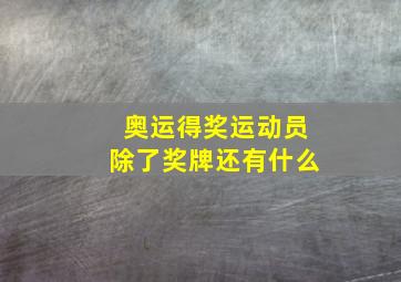 奥运得奖运动员除了奖牌还有什么