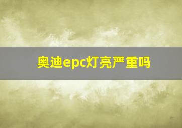 奥迪epc灯亮严重吗