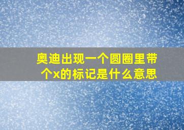 奥迪出现一个圆圈里带个x的标记是什么意思