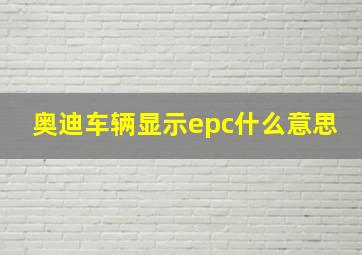 奥迪车辆显示epc什么意思