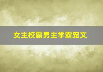 女主校霸男主学霸宠文