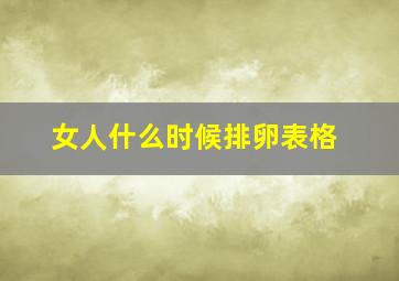 女人什么时候排卵表格