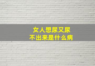 女人想尿又尿不出来是什么病