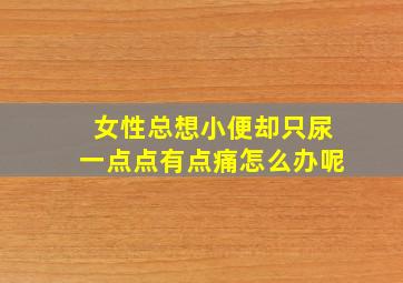 女性总想小便却只尿一点点有点痛怎么办呢