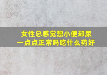 女性总感觉想小便却尿一点点正常吗吃什么药好