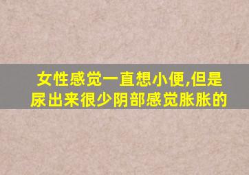 女性感觉一直想小便,但是尿出来很少阴部感觉胀胀的