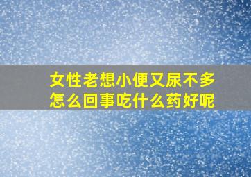 女性老想小便又尿不多怎么回事吃什么药好呢