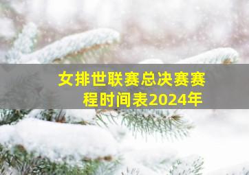 女排世联赛总决赛赛程时间表2024年