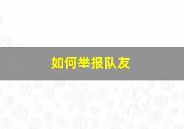 如何举报队友