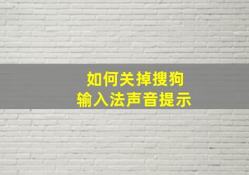 如何关掉搜狗输入法声音提示