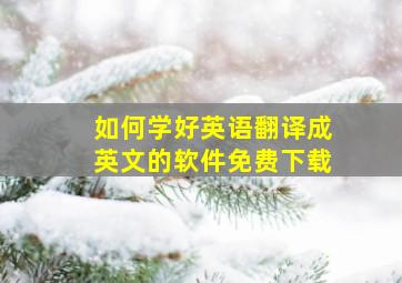 如何学好英语翻译成英文的软件免费下载