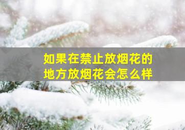 如果在禁止放烟花的地方放烟花会怎么样